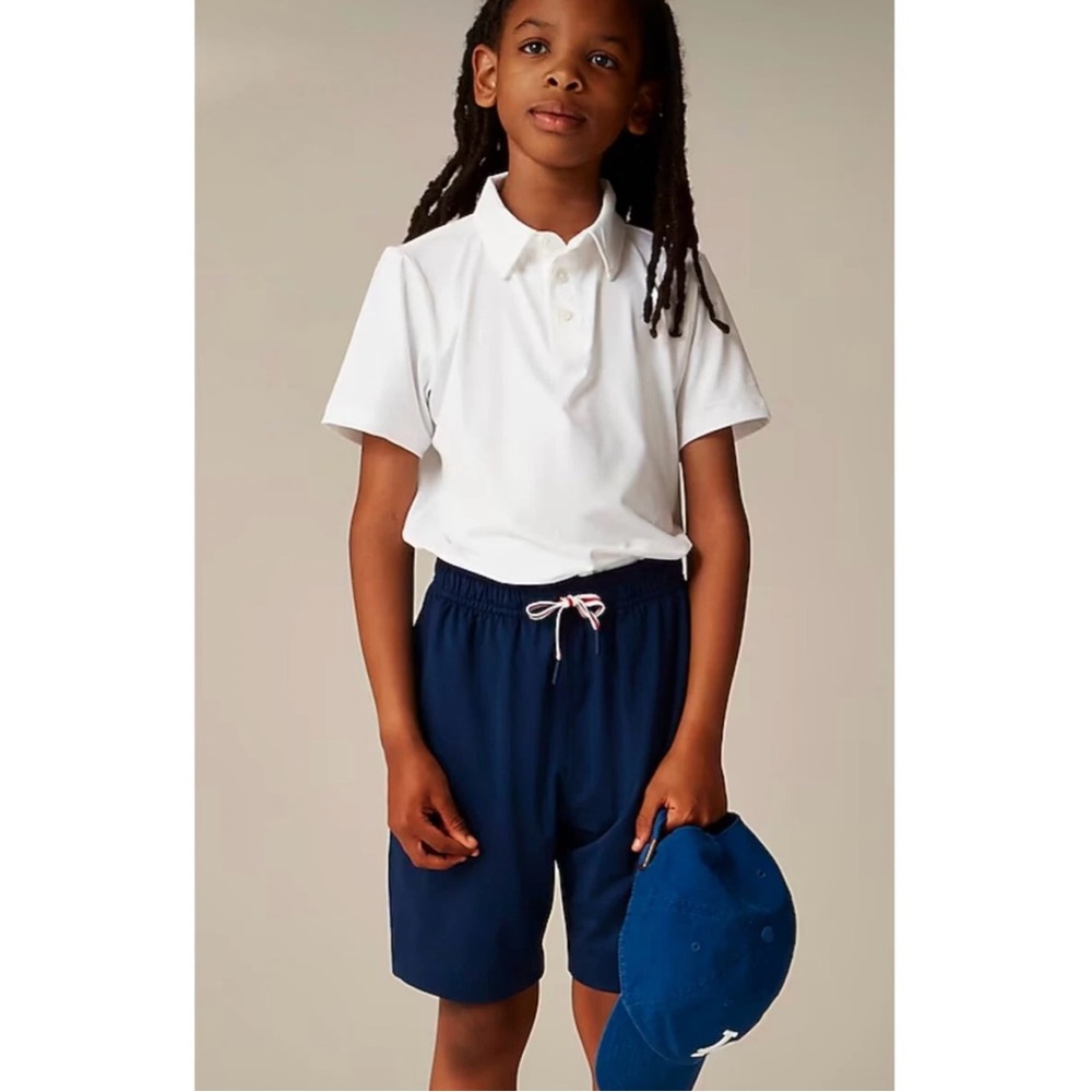 NWT J. Crew Kids' Short-sleeve Performance Polo Shirt White